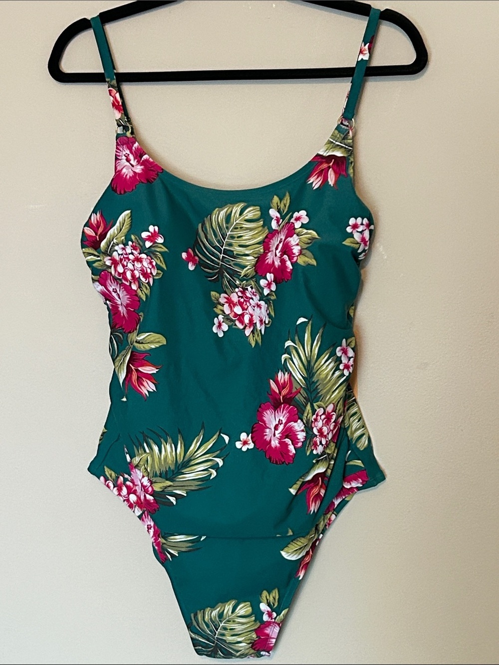 Kona Sol Teal Floral One-Piece Swimsuit
